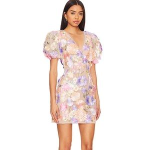 Elliatt Pastel Floral Mini Dress in Pink, Lavender, Peach